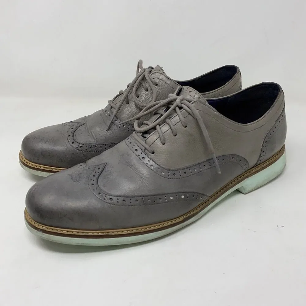 Cole Haan Great Jones Wing Tip Men US 13M Gray Oxford Shoes C11525